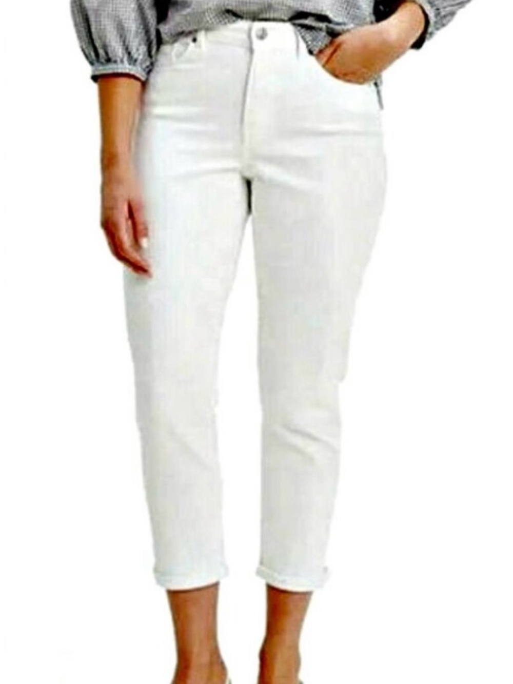 Levi's Classic Crop White Ankle Jeans 29x25